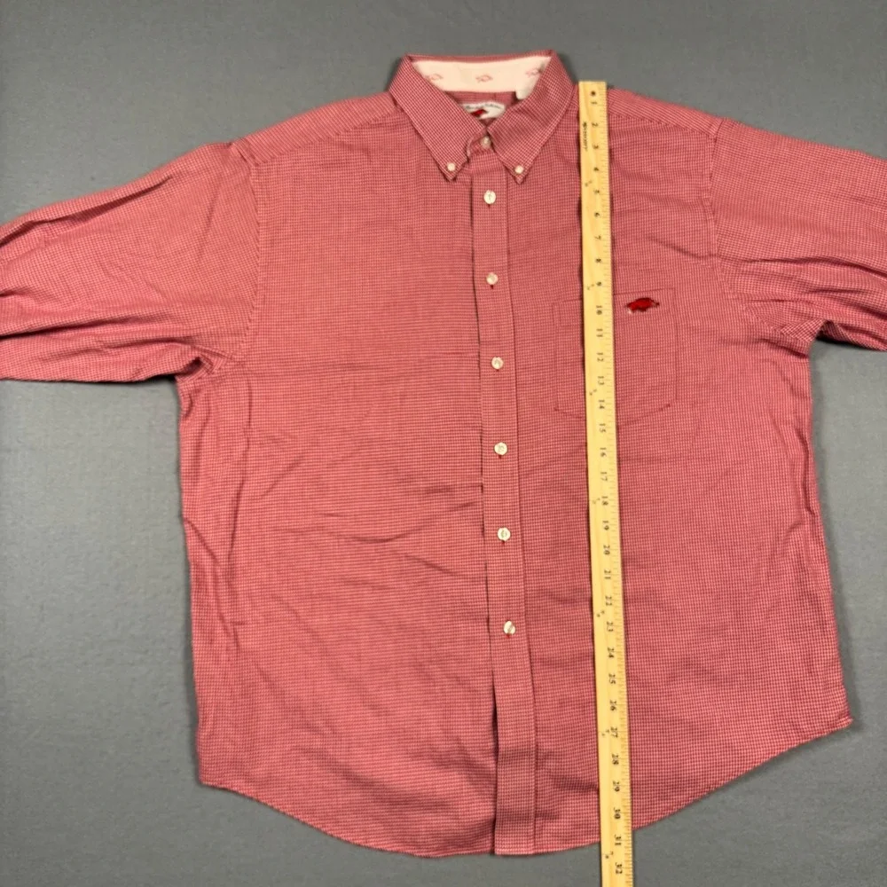 Arkansas Razorbacks XL Red Gingham Button Down Shirt The Razorback Collection - Picture 6 of 13